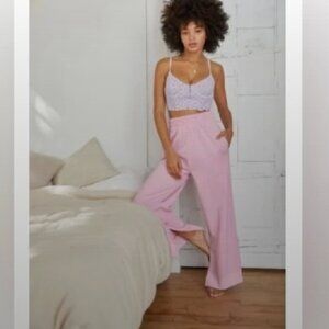 Urban Outfitters Out From Under Pink Split Hem Oversized Baggy Sweatpants